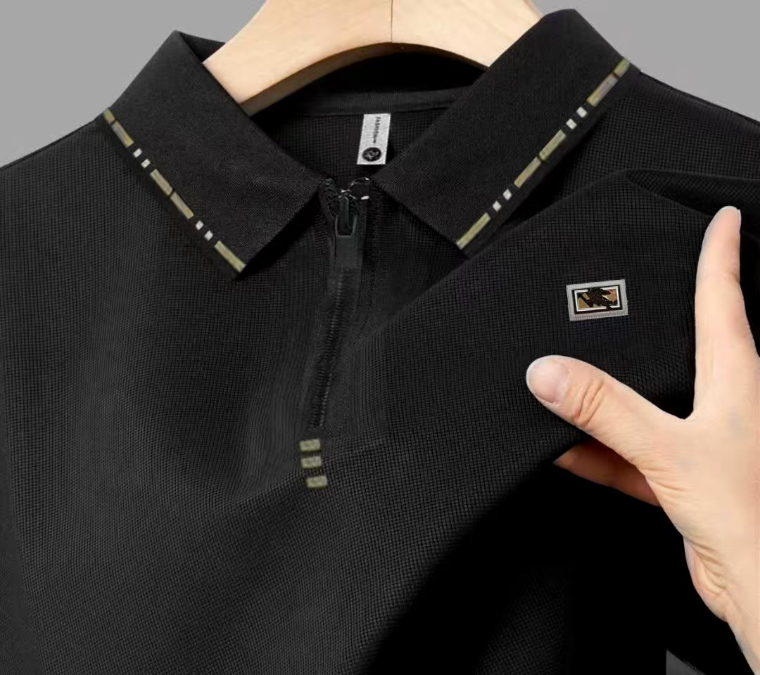 تیشرت یقه دار مانتیگل نیم زیپ برند BURBERRY باربری  کد V01