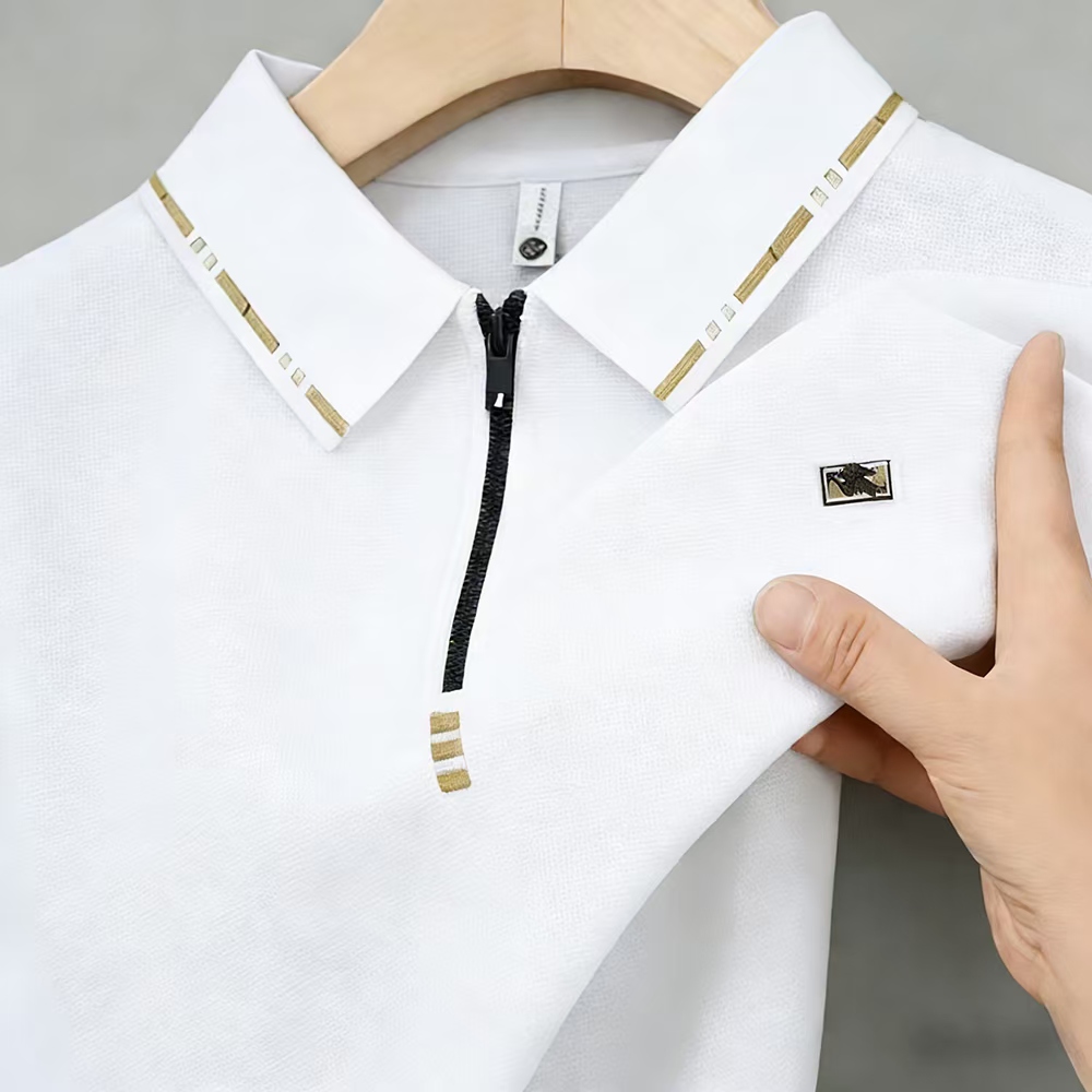 تیشرت یقه دار مانتیگل نیم زیپ برند BURBERRY باربری  کد V01